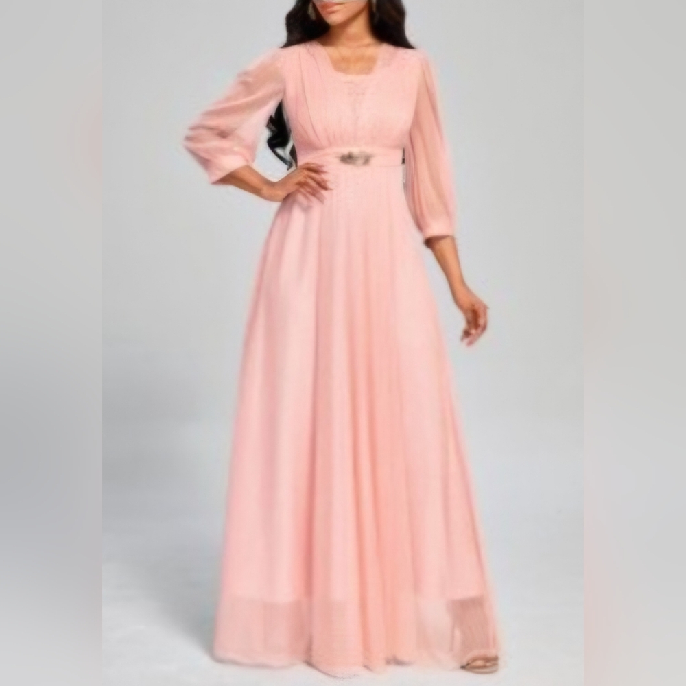 Pink Bishop Sleeve Gown for Weddings